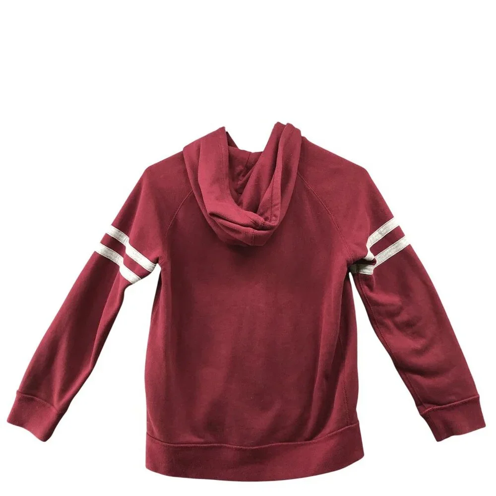Gap Kids Boys‎ Size L (10) Zip Hoodie Burgundy Logo Rugby Varsity Sweatshirt